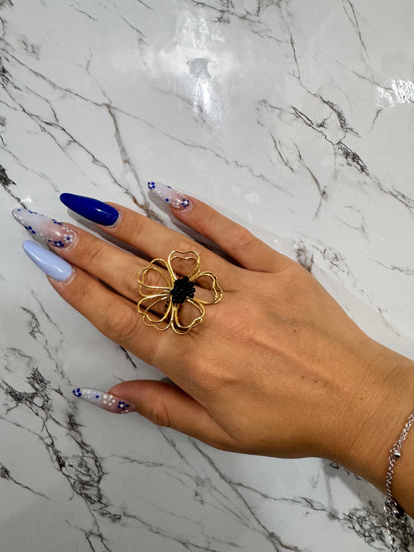 Anello fiore- nero