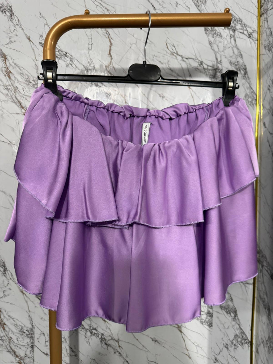 Crop balze simil raso- Lilla