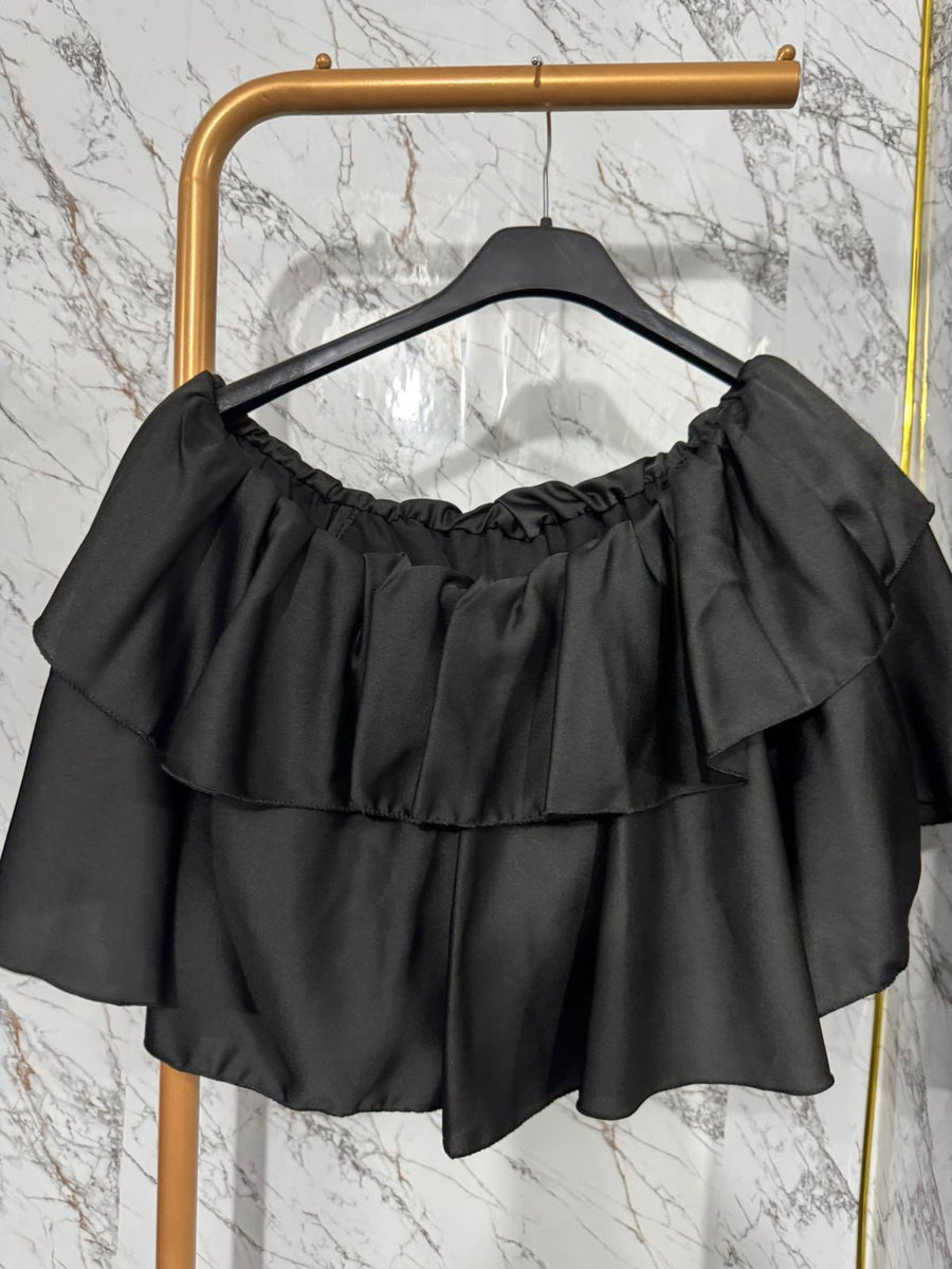 Crop balze simil raso- Nero