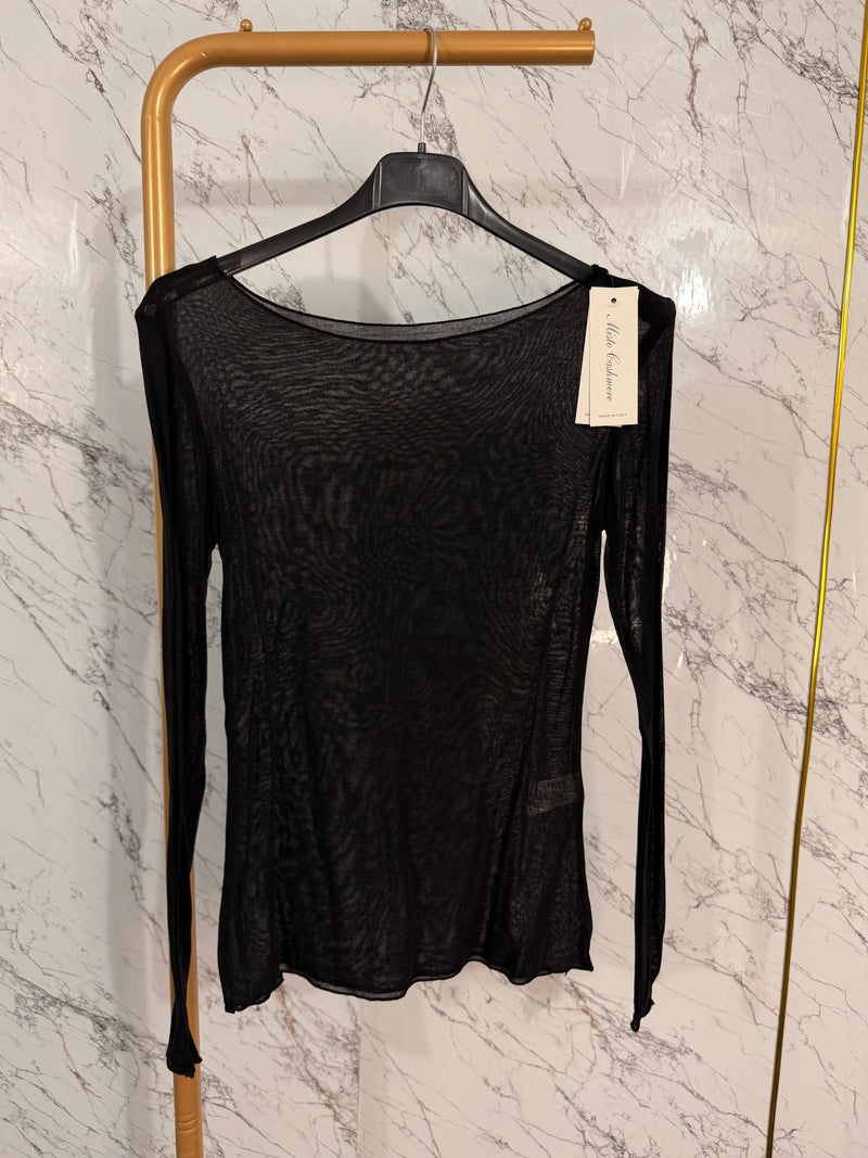 Maglia misto, cachemire, scollo a barca