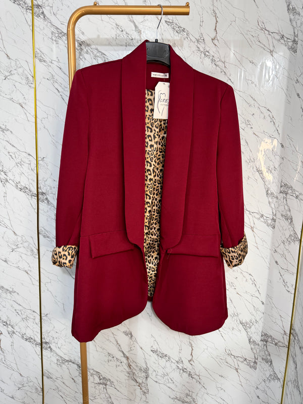 Blazer Leo curvy -Rosso bordeaux