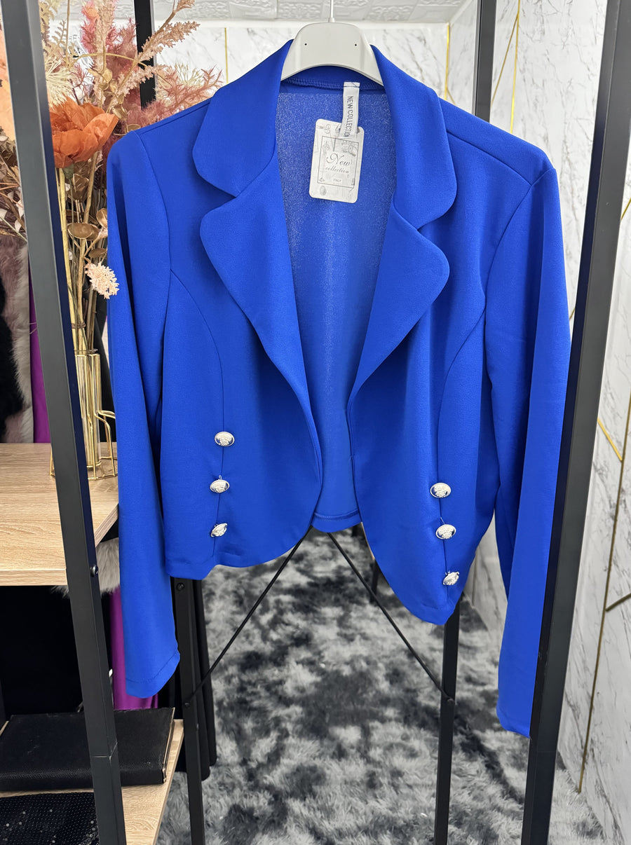 Giacchino bottoni- Blu elettrico