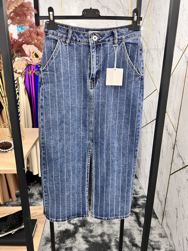 Shine Jeans Skirt