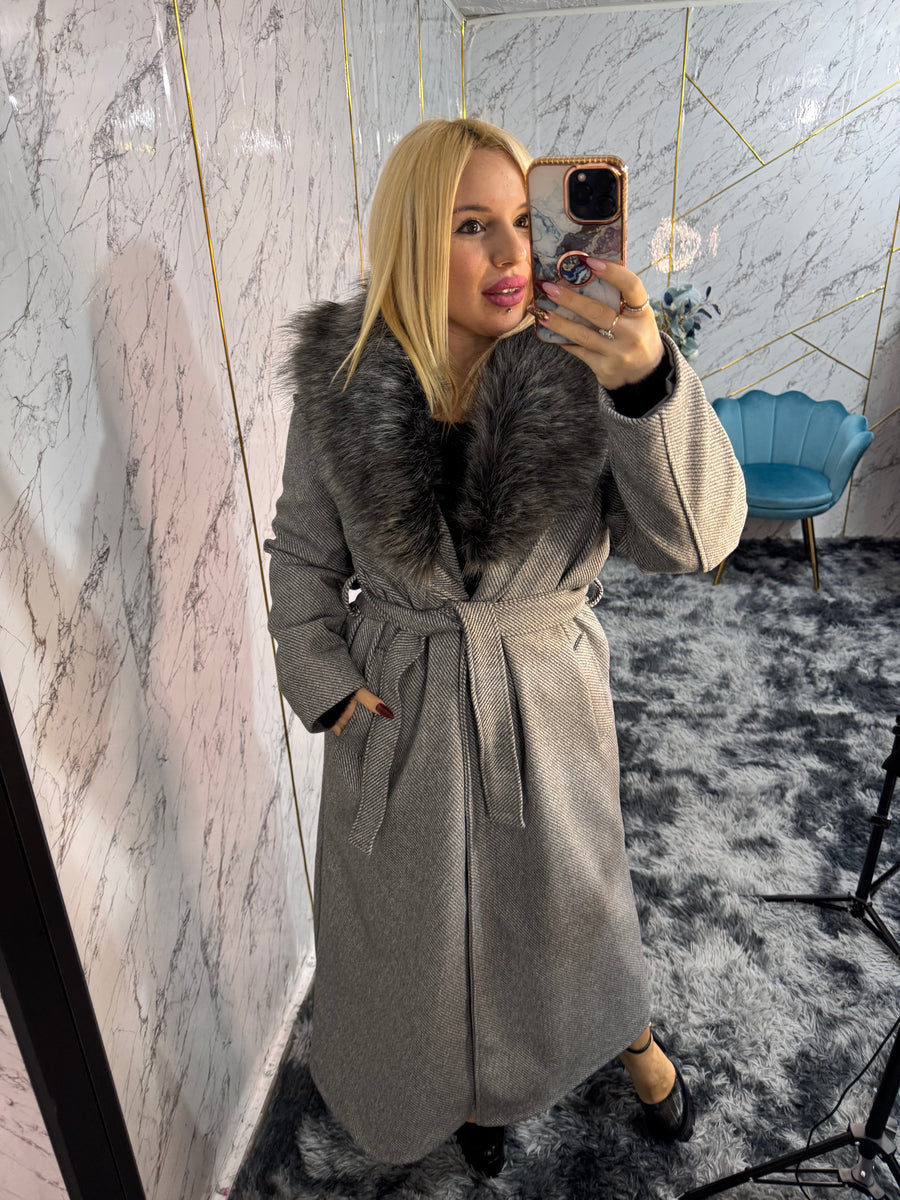 Cappotto spigato melange