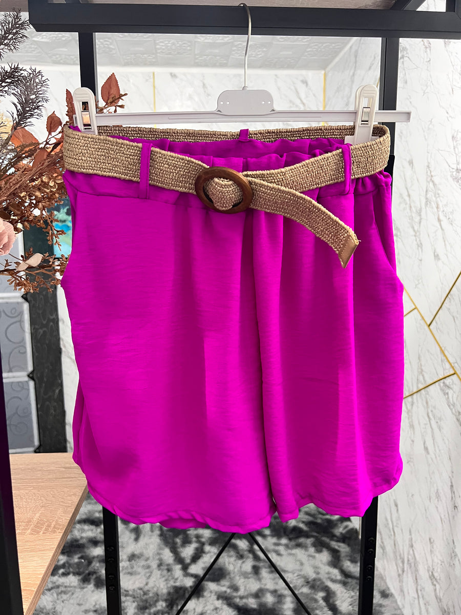 Shorts con cintura-FUCSIA