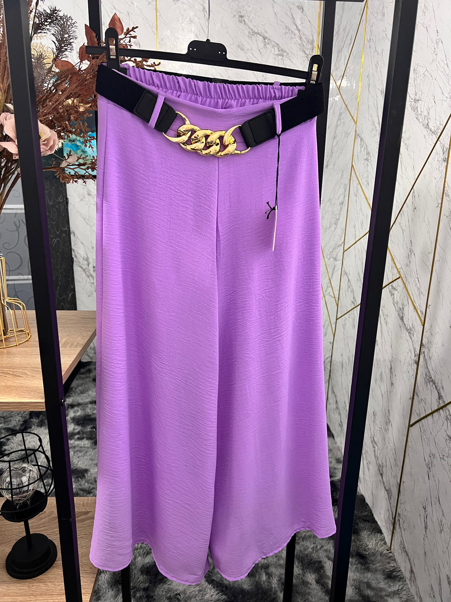 Pantalone culotte con cintura