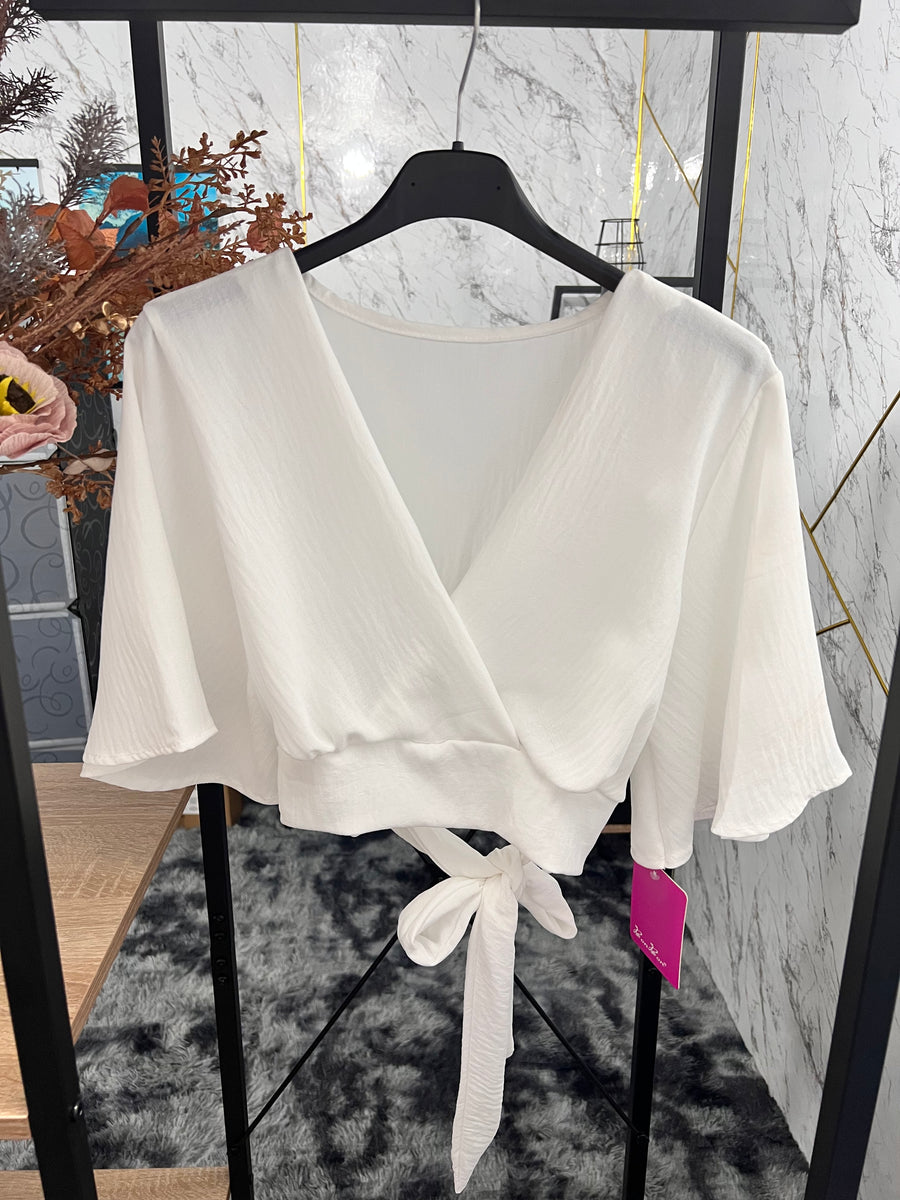 Crop top maniche ampie - BIANCO