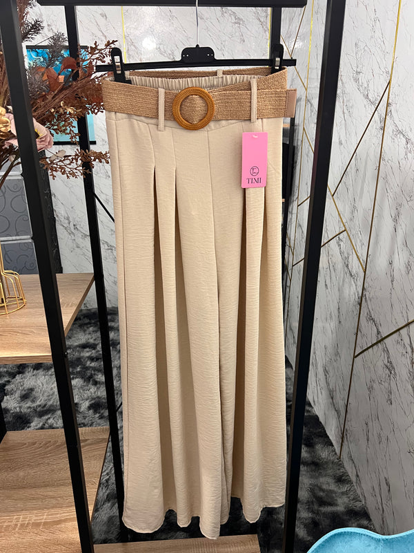 PALAZZO PINCE trousers - BEIGE