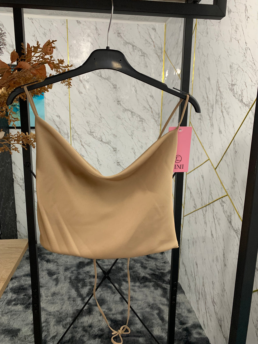 Crop top INTRECCIO DIETRO - BEIGE