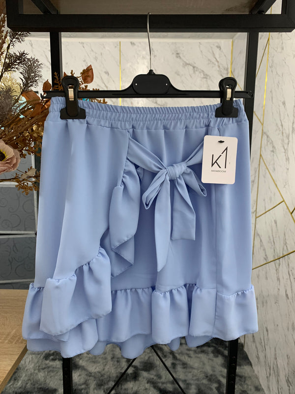 Faux wallet skirt - LIGHT BLUE