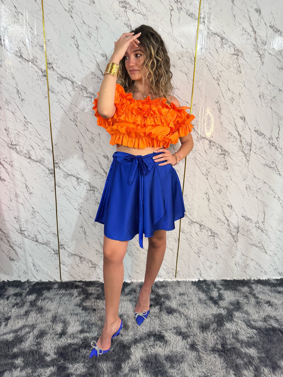 Crop top ruches - Arancio
